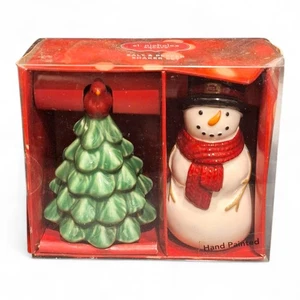 NUEVO Juego de coctelera de sal y pimienta de árbol de Navidad muñeco de nieve cuadrado de San Nicolás - Imagen 1 de 7
