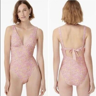 Traje de baño de una pieza estampado cachemir con lazo frontal - Talla L Foto 1 de 4