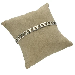 9ct White Gold Curb Bracelet - 8.5" - 12.1g - Picture 1 of 6