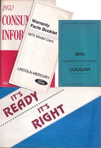 1970 Mercury Cougar Owners Manual with Case and Pamphlet - Picture 1 of 6