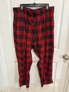 Pantalones de pijama Nautica para hombre talla XL ropa de dormir rojo/negro guinga franela a cuadros salón - Imagen 1 de 5