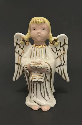 Molde holandês antigo porcelana coro anjo com asas de ouro e acabamento excelente estado - Imagem 1 de 4