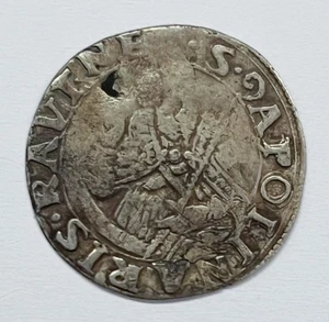 STATO PONTIFICIO.  Leone X. Ravenna. 1513-1521 mezzo giulio Ag gr.1,49.   E.2637 - Picture 1 of 2