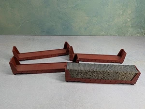 USED Mantua HO Scale Lot of Bulkhead Flat Cars Undecorated (4 pcs) Read - Picture 1 of 7