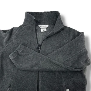 Chaqueta polar Columbia grande con cremallera completa negra con bolsillos con cremallera para mujer - Imagen 1 de 8