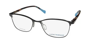 NUEVO LUCKY BRAND D509 GAFAS OJO DE GATO NEGRO METAL Y PLÁSTICO BORDE COMPLETO MUJER NEGRO - Imagen 1 de 8