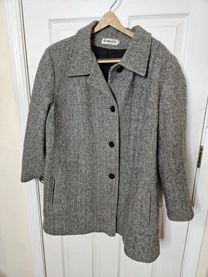 Herman Kay Wool Pea Coat  Jacket Gray  3 Button Closure USA VINTAGE 90S 22W USA - Image 1 of 4
