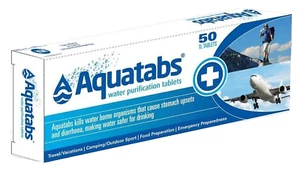Aquatabs Water Purification Tablets 50 Camp Hike Survival Rescue Emergen Potable - Picture 1 of 12