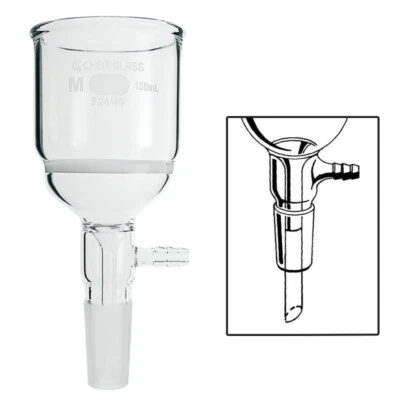 150mL Buchner Filter Funnel 24/40 Inner Joint Medium Frit Chemglass CG-1406-E-06 - Image 1 of 3
