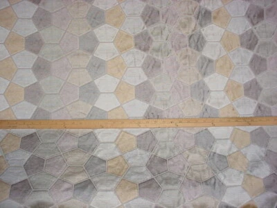 3-1/4Y Kravet 35309 Gold Silver Pewter Geometric Velvet Upholstery Fabric - Image 1 of 4