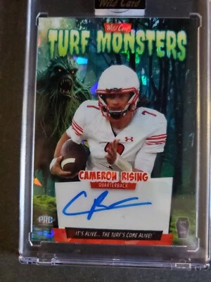 2024 Wild Card Haunted Hits Cameron Rising Turf Monsters Auto 1/1 Utah Utes - Image 1 of 2