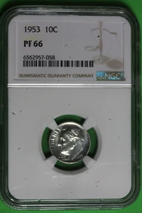 1953-P Proof NGC PF66 Roosevelt Dime #B36717 - Picture 1 of 2