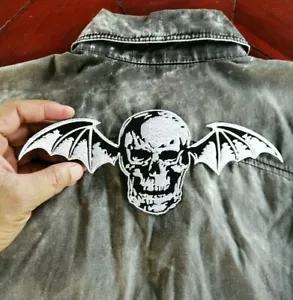 Skull flying bat death Satan Avenged Sevenfold Embroidered Iron on Sew on Patch - Picture 1 of 6