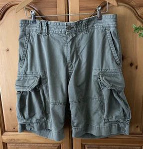 Polo Ralph Lauren Cargo Shorts Mens 34 (Fits 36)  Chino Pockets Heavy Green VTG - Picture 1 of 11