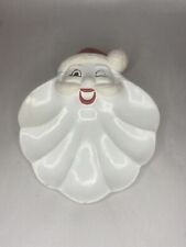 Vintage Christmas Santa Claus Face Plate Cookie Candy Dish