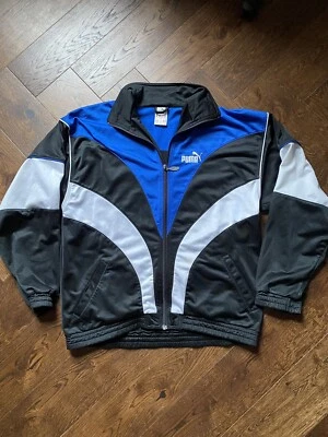 Puma Track top jacket vintage 1980s 90s Blue tracksuit Mens Small - Image 1 of 4