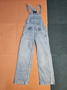 GAP Teen Sz 12 Blue Denim Bibs Overalls Straight Cotton 90’s Y2K Skater U9c - Picture 1 of 9