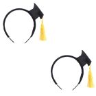  2 Count Doctoral Hair Band Headband Ties for Women Child Tassel Mini