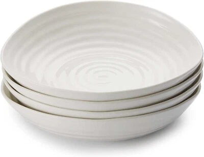 PORTMEIRION SOPHIE CONRAN WHITE 4 x PASTA BOWLS 23.5cm - NEW/UNUSED