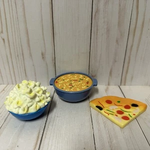 Vintage MMTL Pretend Play Food Lot Alphabet Soup Bowl Of Popcorn Slice of Pizza - Picture 1 of 8