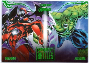 2022 Fleer Ultra Avengers Greatest Battles Green Foil #EB13 Onslaught: Marvel - Picture 1 of 1