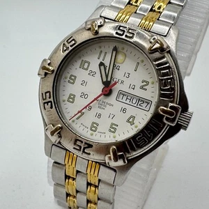 VTG Wenger SMT Swiss Quartz Watch 0682 Women 100m Steel Day Date New Batter 7.5" - Picture 1 of 6