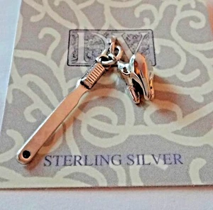 Sterling Silver 3D Movable 23x10mm Toothbrush Tooth Dental Charm - Picture 1 of 4