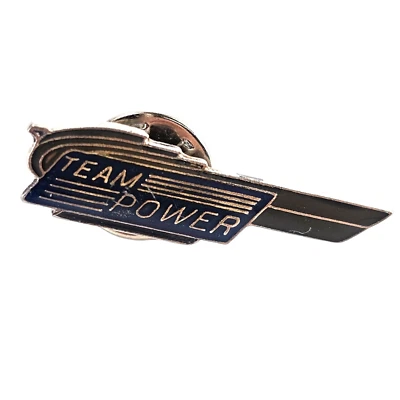 Pin de solapa Nintendo Team Power acero esmaltado azul y dorado 1980 1,25" Foto 1 de 4