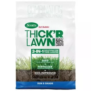 Scotts 3-in-1 Thick'R Lawn Sun & Shade Soil: Soil Improver, Seed, Fertilizer, 50 - Picture 1 of 5