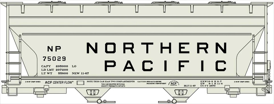 Accurail HO Scale ~ New 2025 ~ Northern Pacific ACF Covered Hopper ~ 2206 - Image 1 of 1