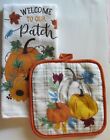 Welcome to Our Patch 2 Kitchen Towels &amp; 1 Hot pad 3 Piece Set