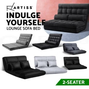 Artiss Floor Sofa Bed Lounge Recliner Folding 2 Seater Chaise Futon Chair Couch - Picture 1 of 32