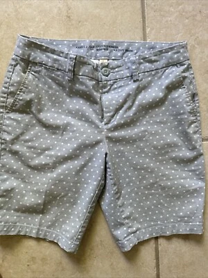 Khakis by Gap Shorts Womens Size 6 Blue White Polka Dot 9 in Bermuda Flat Front - Image 1 of 4