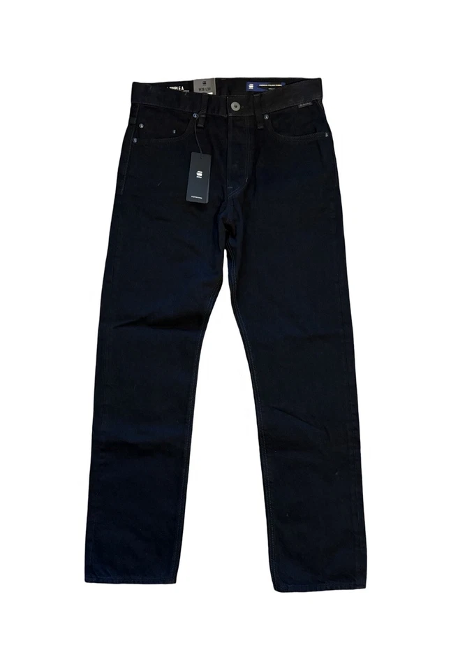 G-Star Raw Jeans Mens 34x30 Triple A Regular Straight Pitch Black