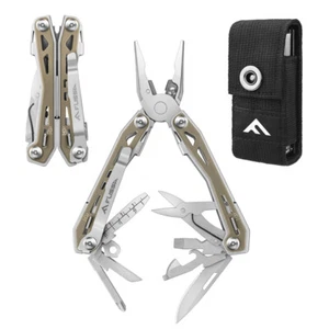 FLISSA Multi-tool Plier Folding Tool Can Opener Stainless Steel w/Sheath 16-in-1 - Picture 1 of 12