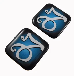 Capricorn Zodiac, Square Domed Decal Emblem car biker gel stickers 1.5" 2pc. - Imagen 1 de 2