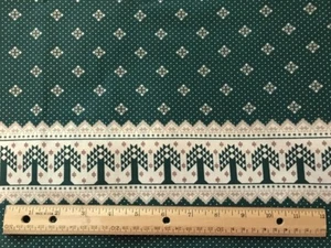 Benartex St Nicole Green Tree Border Print Fabric 44 x BTY cotton Quilting F286A - Picture 1 of 2