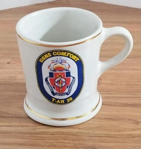 Operation Iraqi Enduring Freedom Coffee Mug USNS Comfort T-AH 20 Gold Trim 4"H - Picture 1 of 24