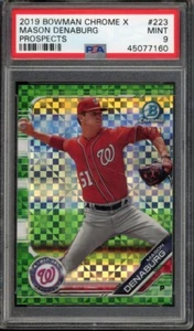 2019 Bowman Chrome MASON DENABURG #223 Prospects Green X-Fractor /31 PSA 9 - Picture 1 of 2