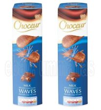 Aldi Choceur Belgian Milk Chocolate Waves Crisps x 2 ~ Thin Curved Snaps Cakes