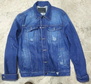 SOLD OUT GUESS BRAND REX JACKET DISTRESSED PAINT SPLATTER MEN'S SMALL $325 MSRP - Picture 1 of 8