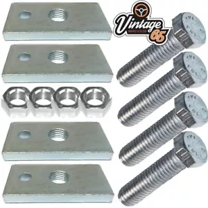 Classic Sports Kit Car Seat Belt Mounting Plates 7/16" Unf Fittings Nuts Bolts 4 - Picture 1 of 1