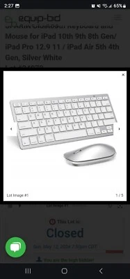 Wireless Keyboard and Mouse USB Slim White For IPad 8-10gen, Ipad Air 4th-5th, - Image 1 of 4