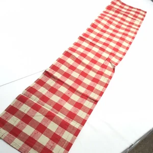 Asta Valance da Finestra in Cotone Bufalo Plaid Rosso Beige Tasca 10" x 48" - Foto 1 di 6