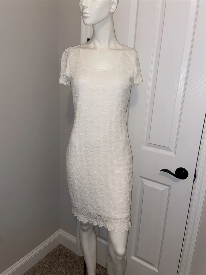 Ronni Nicole Ivory Stretch Lace dress size Small 1/2 PRICE SALE - Image 1 of 4