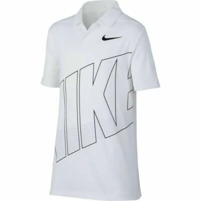 Nike Boys (Junior's) Dry Essential White/Black Graphic Polo (AA3336-100) Sz L/XL - Image 1 of 2