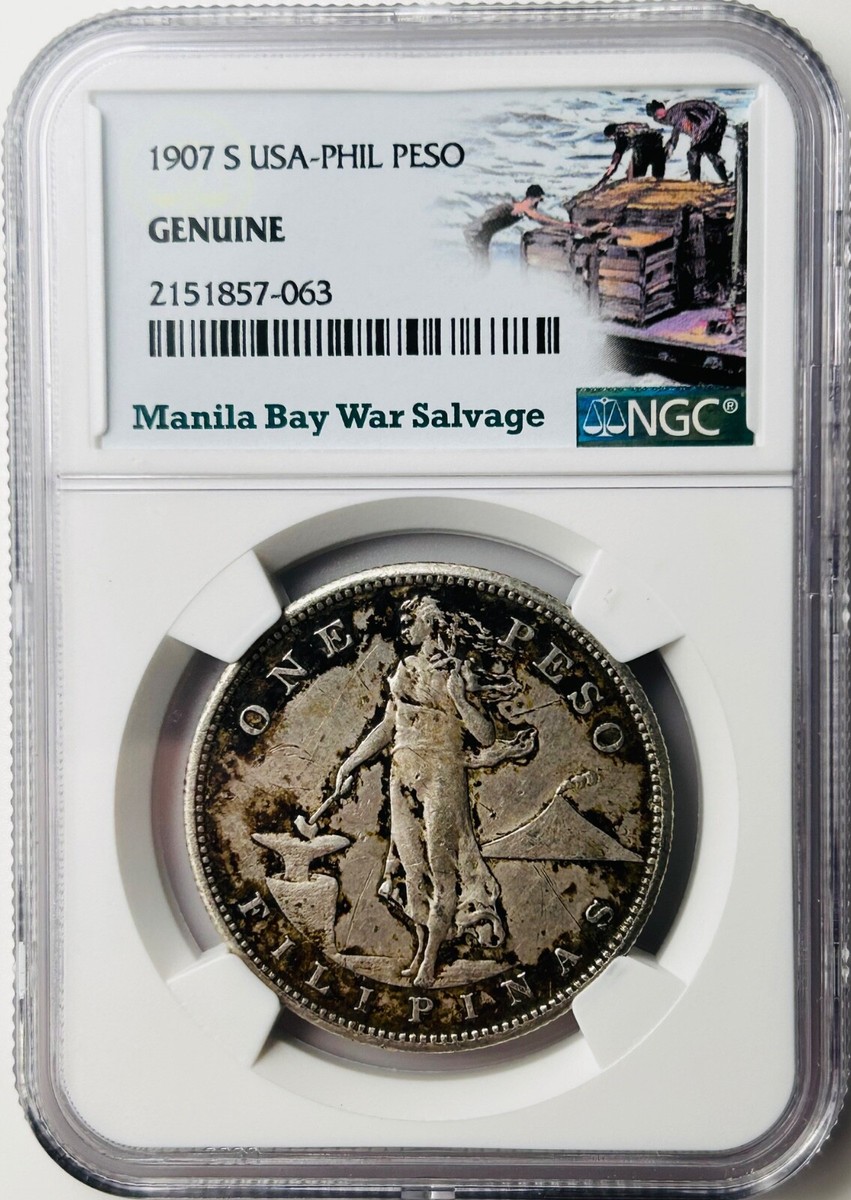 1907 アメリカ統治下フィリピン 1ペソ 銀貨 火山 女神 アンティークコイン 1907 アメリカ統治下フィリピン 1ペソ 銀貨 火山 女神