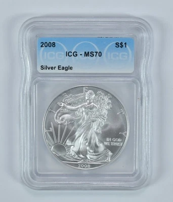 American Silver Eagle MS70 ICG 2008 *4011 Foto 1 de 4