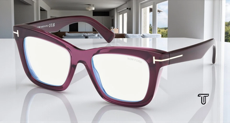 Tom Ford FT5881 B 081 Plastic Shiny Violet 52 mm Women's Eyeglasses - Image 1 of 4