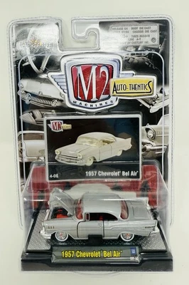 M2 MACHINES AUTO-THENTICS 1957 CHEVROLET BEL AIR Silver Red 08-42 1:64 SCALE NEW - Image 1 of 2